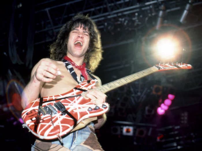 Eddie Van Halen's iconic 'Hot for Teacher' guitar just sold for millions at auction