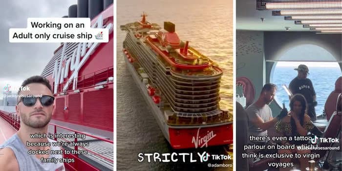 TikTokers are sharing the perks of adults-only cruise ships, featuring tattoo parlors, lavish parties, and 'edgier' entertainment