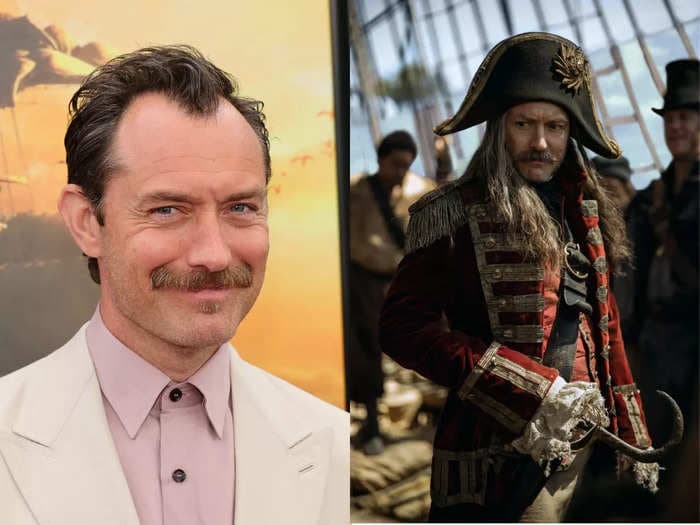 'Peter Pan & Wendy' star Jude Law stayed in character as Hook all the way through filming to appear 'scary and mean' to the child actors: 'The reactions you see in the film' are real