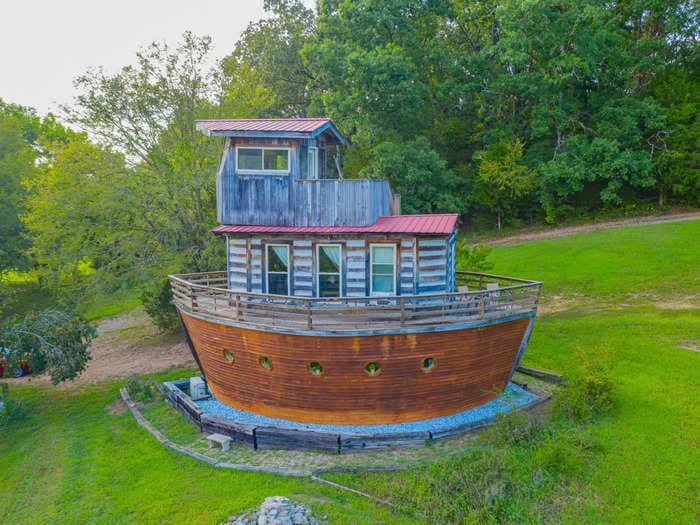 A Tennessee woman turned a millionaire's private 55-acre playground into an Airbnb empire with a replica Noah's ark and a treehouse mansion where guests can stay from $97 a night