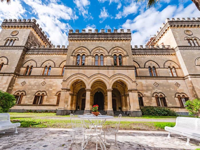 A castle in Sicily that was in 'The Godfather III' is listed for $6.6 million. It has 22 bedrooms, a chapel, and a private park &mdash; take a look inside.