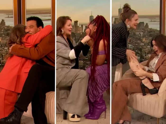 Drew Barrymore defends hugging and kneeling in front of her talk show guests: 'I feel this magnetic pull'