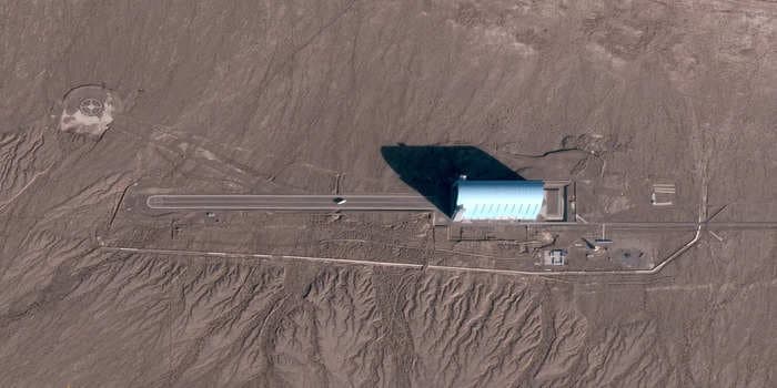 A mysterious new Chinese military blimp was spotted by a satellite in a desert military base