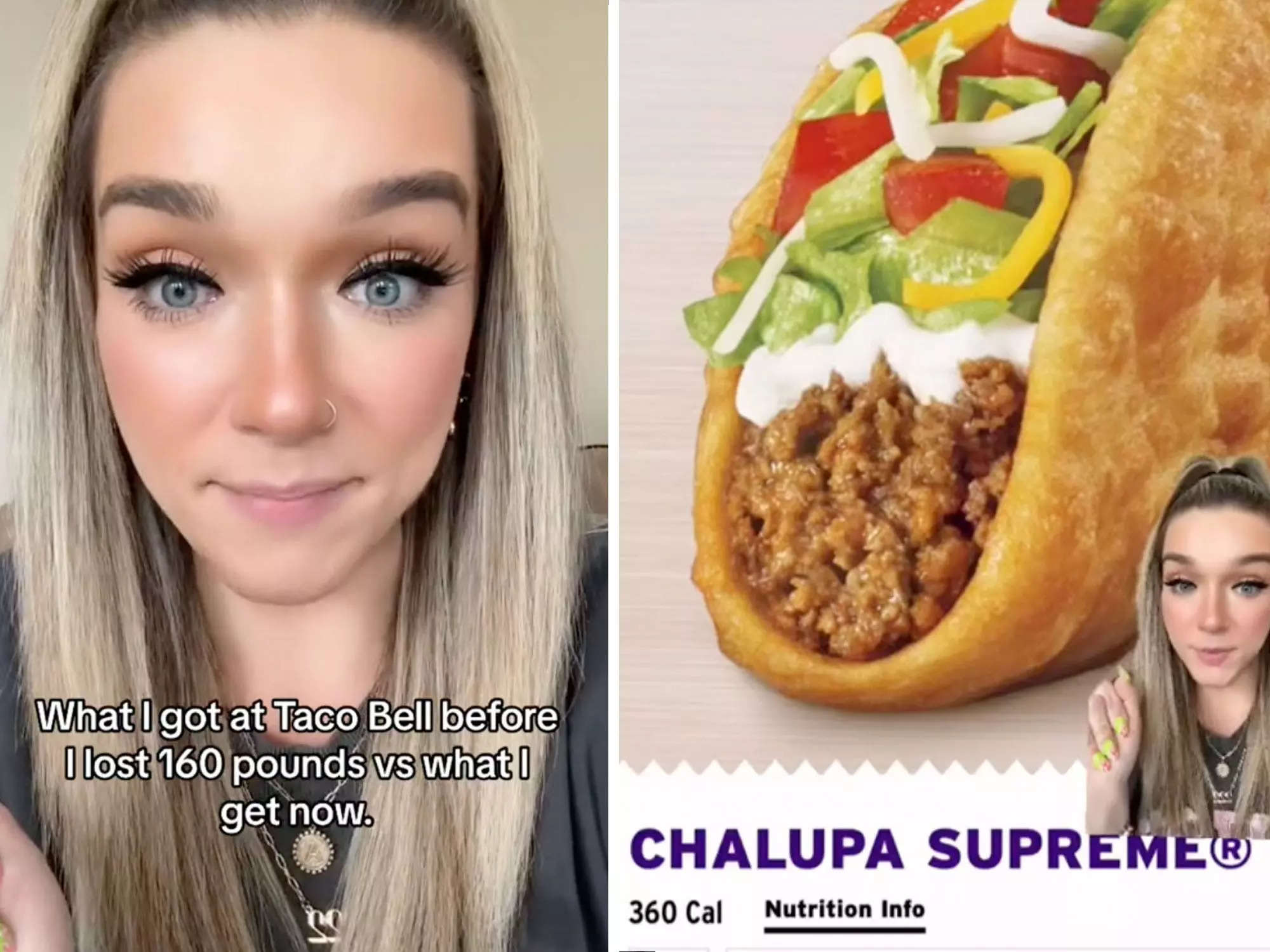 A woman shared what she ate at Taco Bell before and after losing 160 pounds - Business Insider India