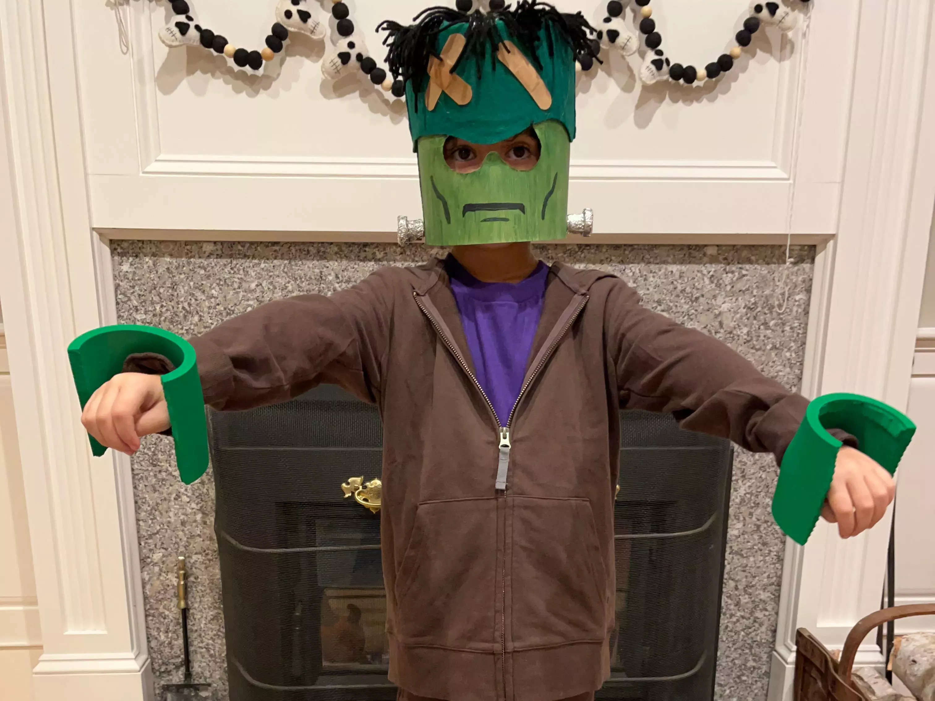 My son asked to be a Lego Frankenstein for Halloween. This is how we ...