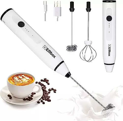 Bonsenkitchen Electric Milk Frother Handheld, Portable Whisk Milk Foam  Maker with Stainless Steel Stand, Drink Mixer for Coffee, Matcha, Electric