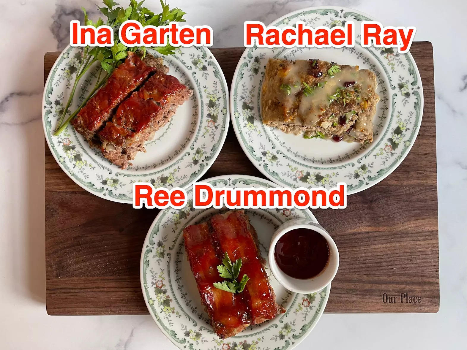 I tried meatloaf recipes from Ina Garten, Ree Drummond, and Rachael