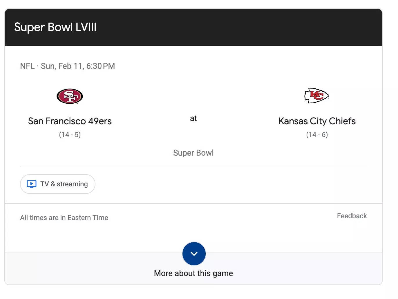 The Super Bowl is still definitely happening at 6:30 ET — and we're still writing these stories?