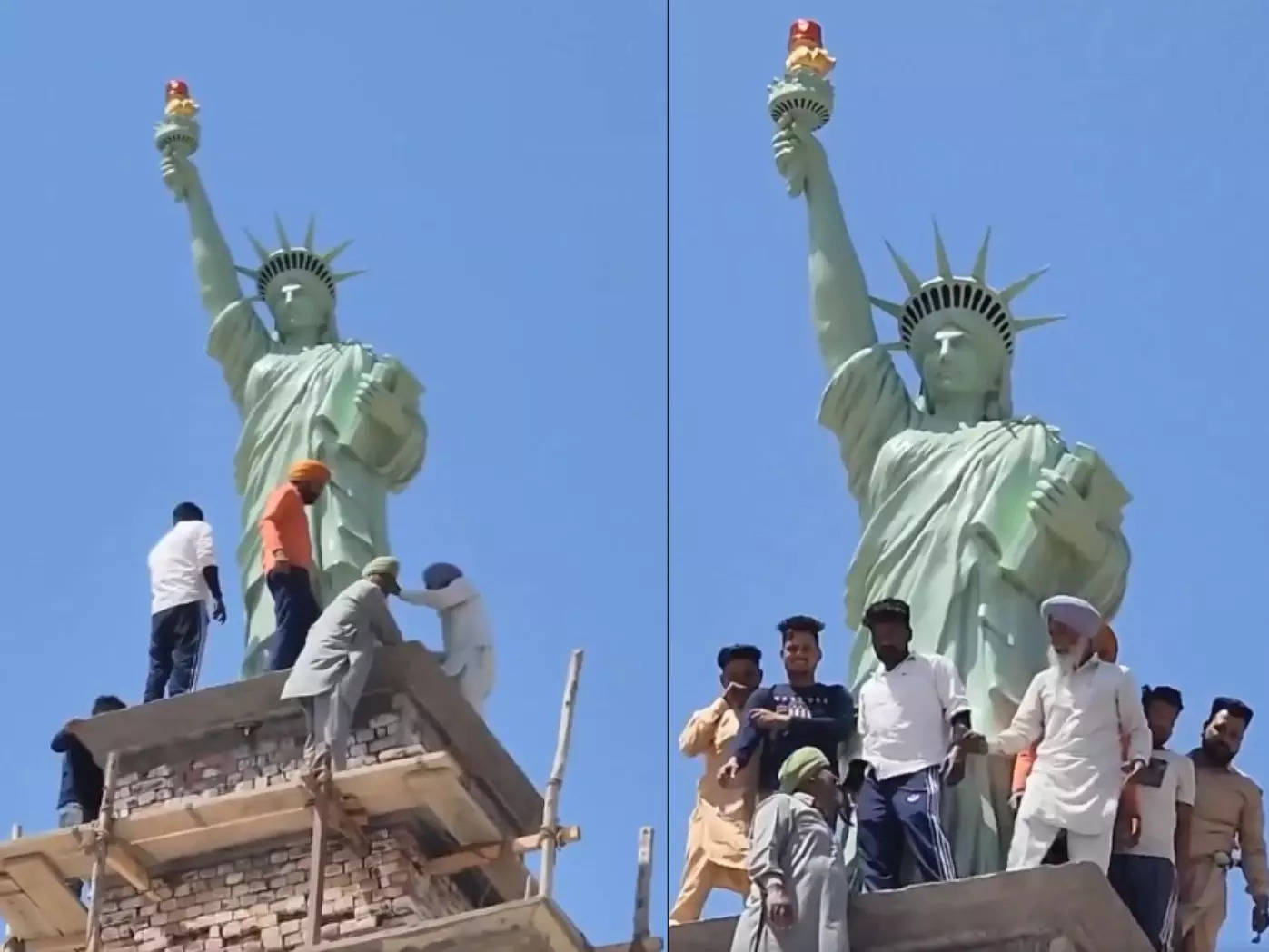 
Lady Liberty lands in Punjab: 18-foot-tall replica of Statue of Liberty joins list of unique rooftop monuments!
