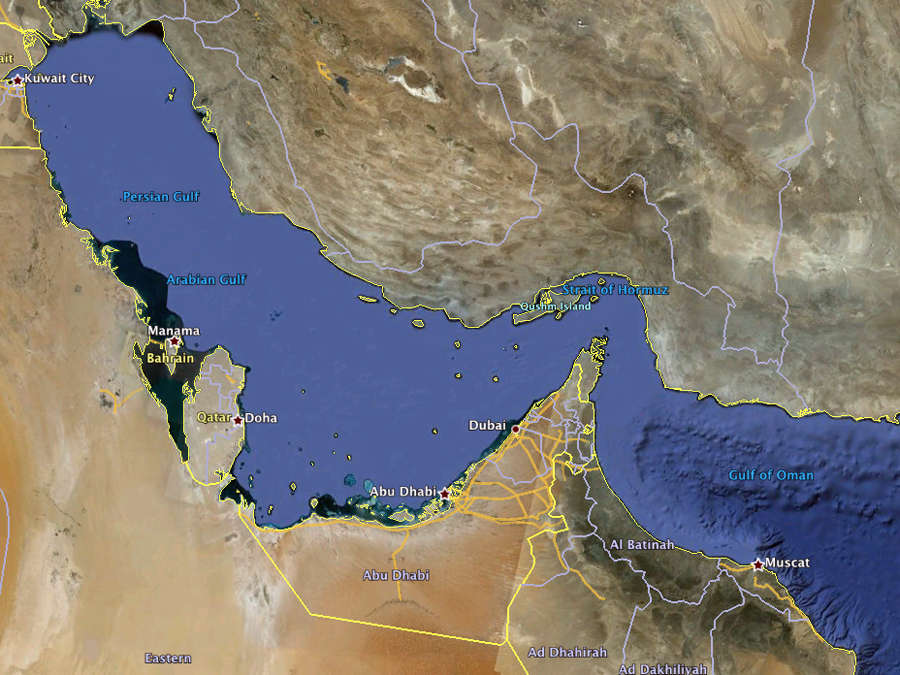 Географическая карта персидского залива