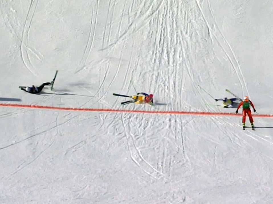 Olympic Ski Race Ends In Insane Crash At The Finish Line, 3Way Photo