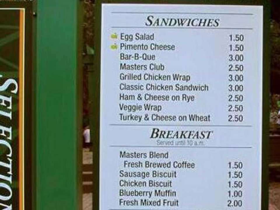 Concession Prices At The Masters Are Ridiculously Cheap Business