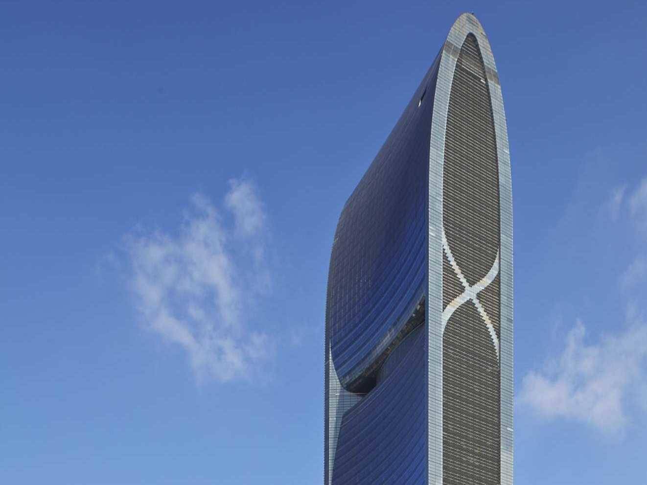 Самая 11. The Pearl River Tower, Гуаньджоу, Китай. Перл Ривер Тауэр в Гуанчжоу. Башня жемчужной реки. Небоскреб Pearl River Tower.