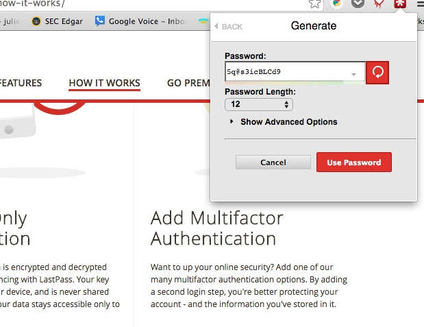 lastpass auto password generator on browser