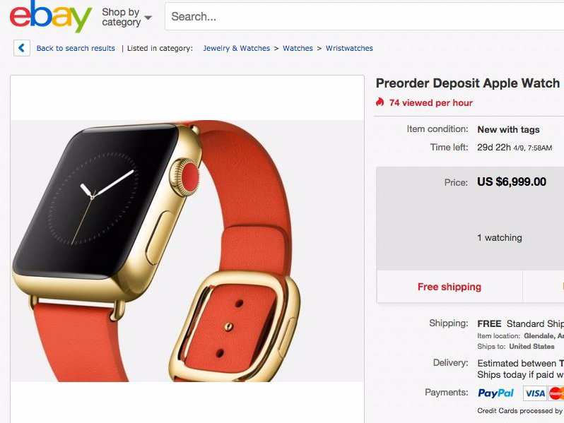 Apple watch discount edition gold ebay