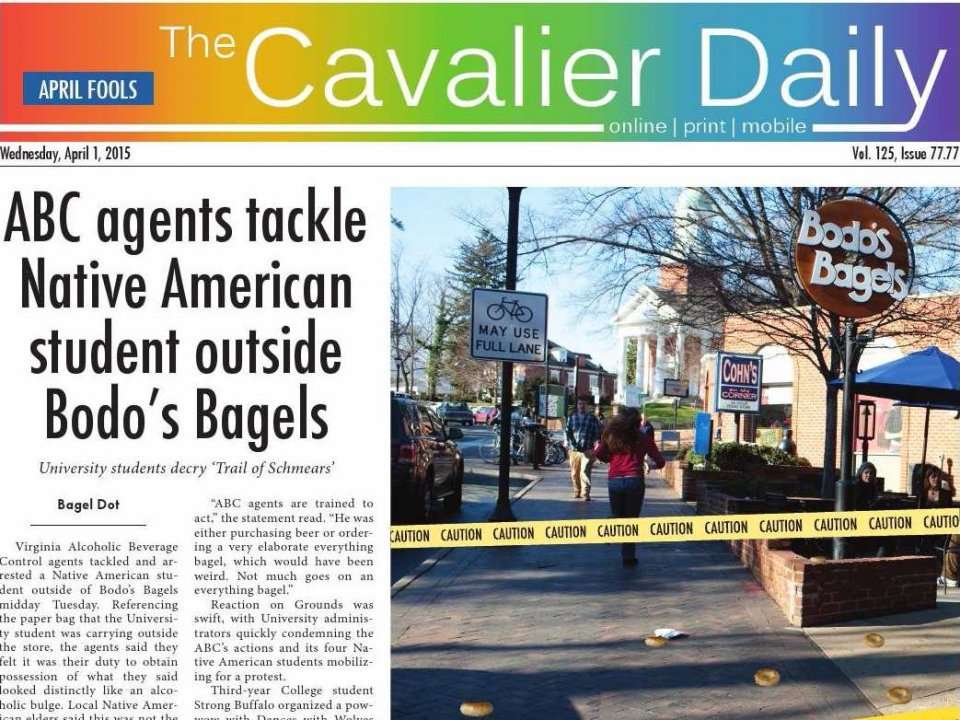 UVA newspaper's April Fool's issue satirizing a black student's bloody