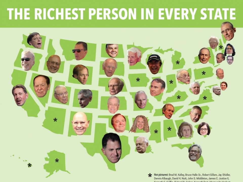 richest person in every state map This Map Shows The Wealthiest Person In Every State Business richest person in every state map