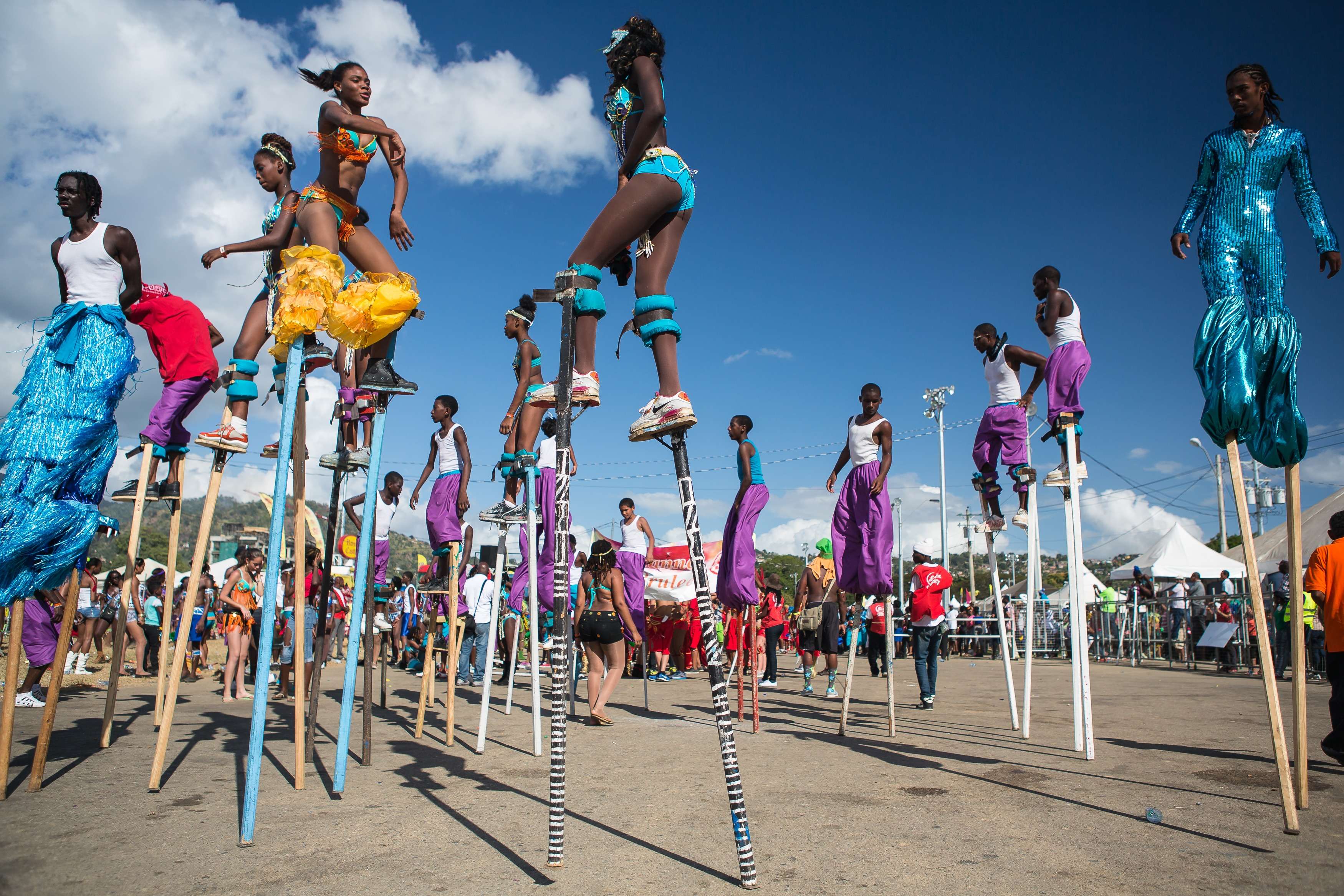 During the Trinidad and Tobago Carnival, many people dress up as the