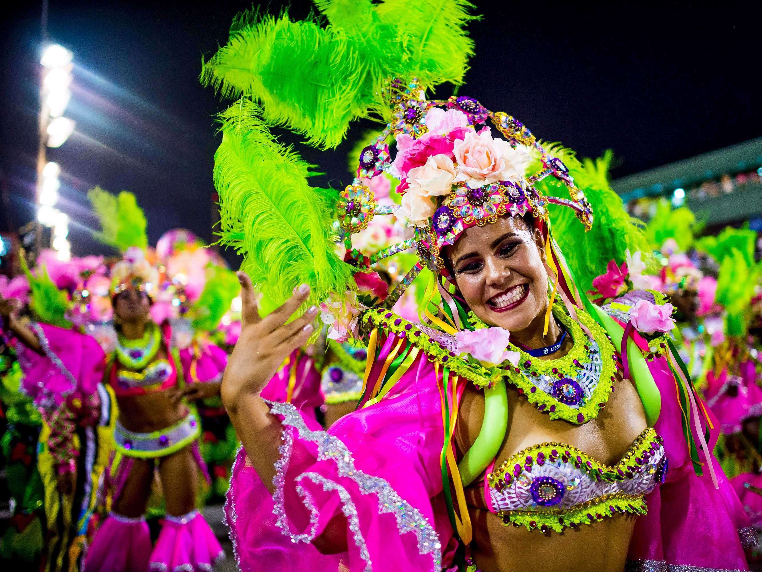 Rio de Janeiro, Brazil, hosts the biggest carnival in the world with
