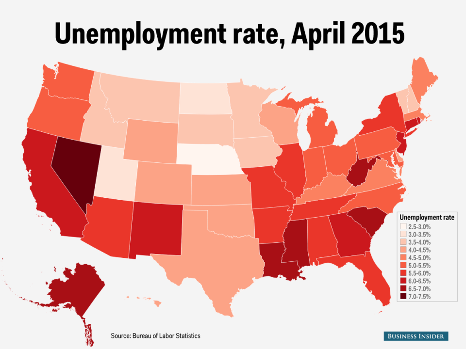 The current unemployment rate in each state Business Insider India