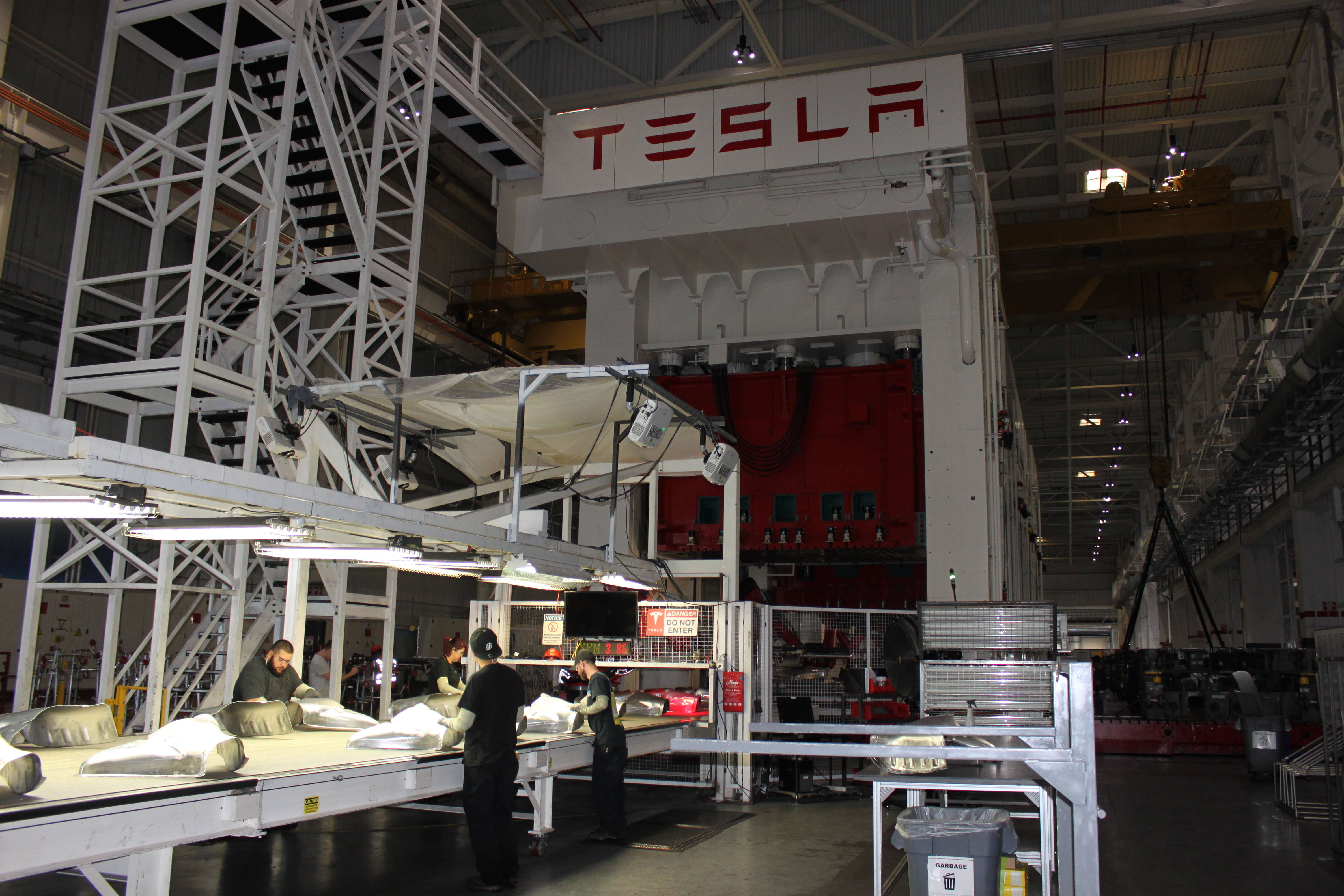 As the tour continued we made our way to Tesla's massive Schuler press