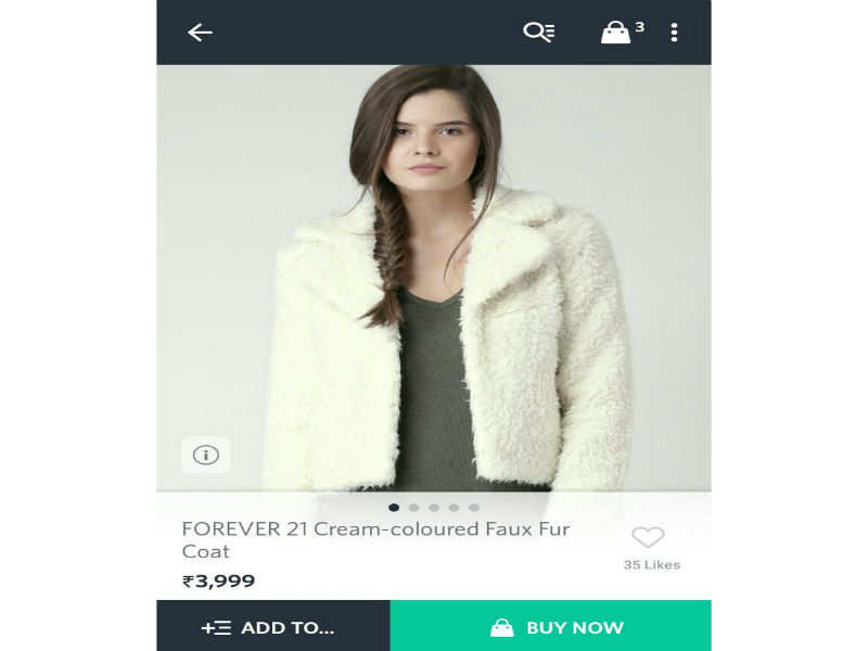 FOREVER 21 Cream-Coloured Faux Fur Coat