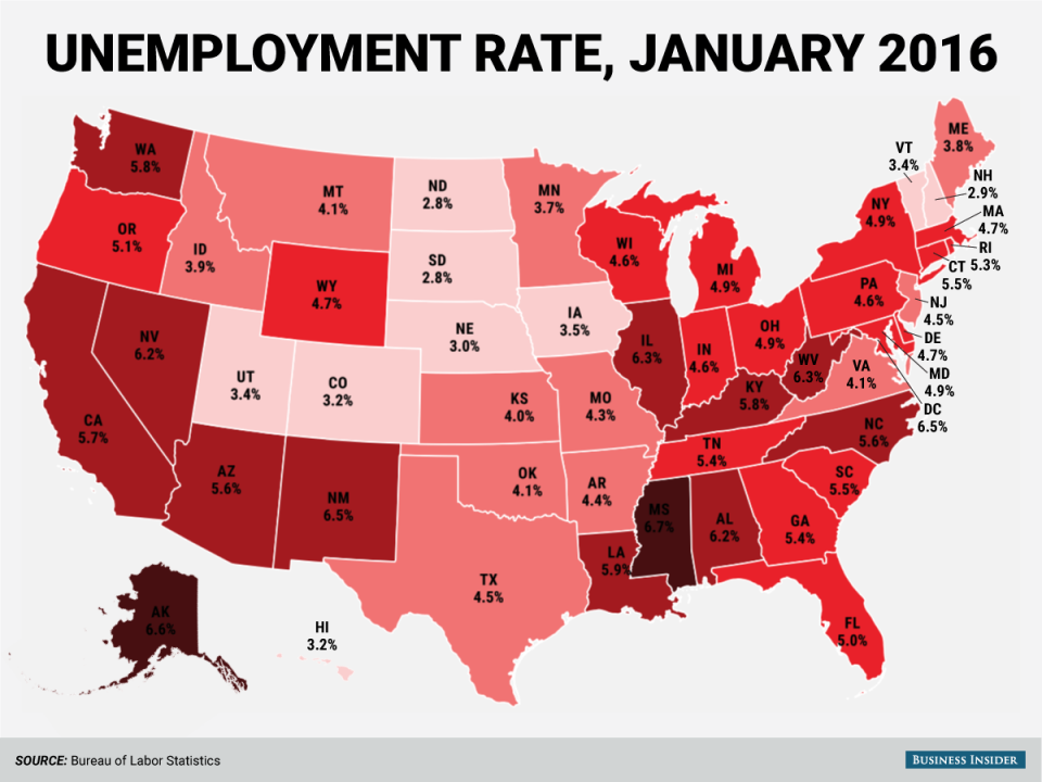 Here's every US state's January unemployment rate Business Insider India
