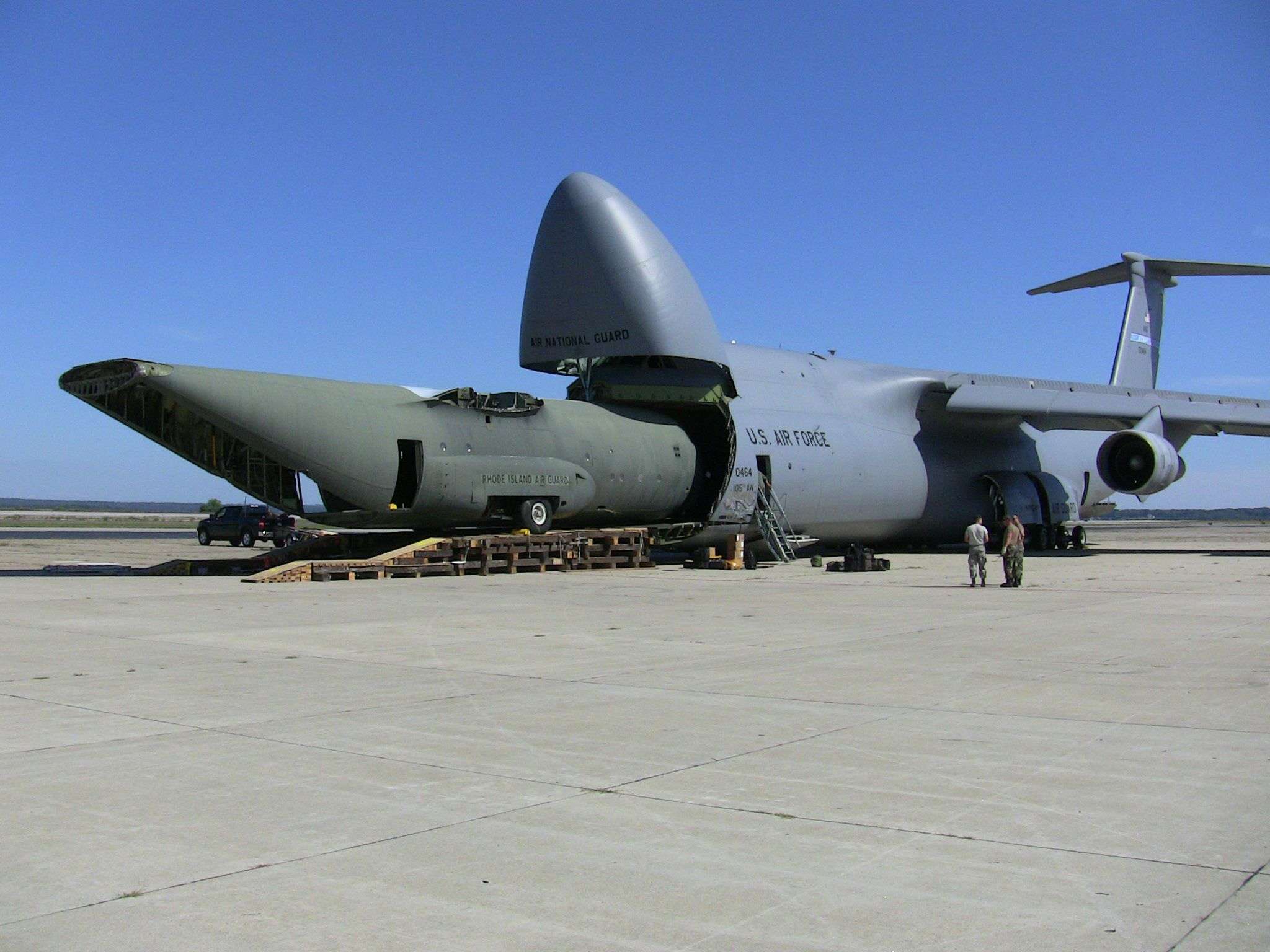 The C-130 is a big plane in its own right, but its fuselage fits easily
