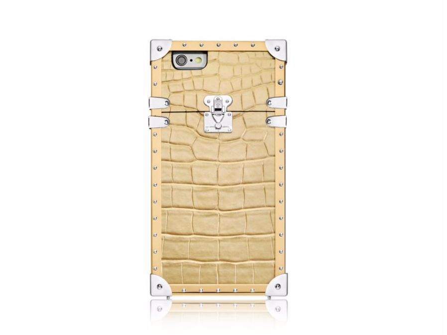 LOUIS VUITTON Crocodile Eye-Trunk iPhone 7 Plus Case Gold 831281