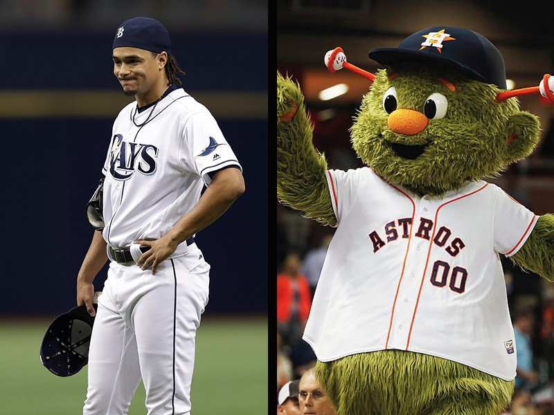 Chris Archer's feud with the Astros' mascot escalated into a water-balloon  fight