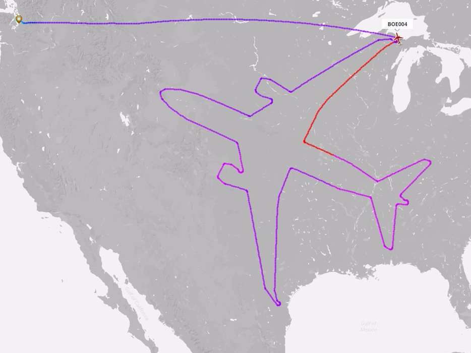 Boeing spent 18 hours drawing an outline of the 787 Dreamliner across ...