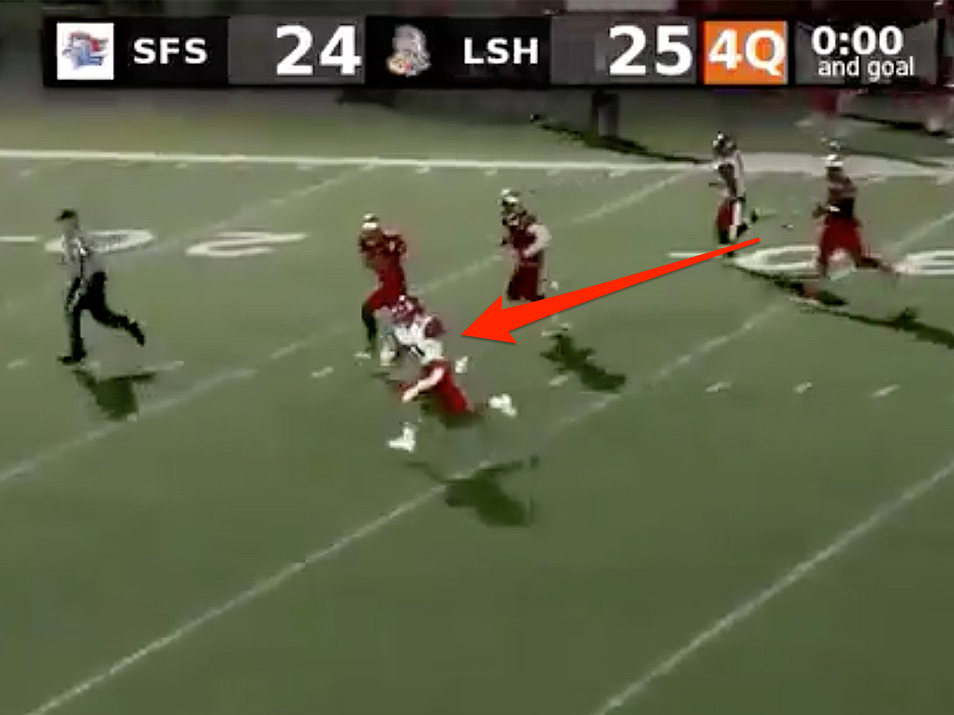 High school kicker makes gamesaving tackle at the 1yard line after