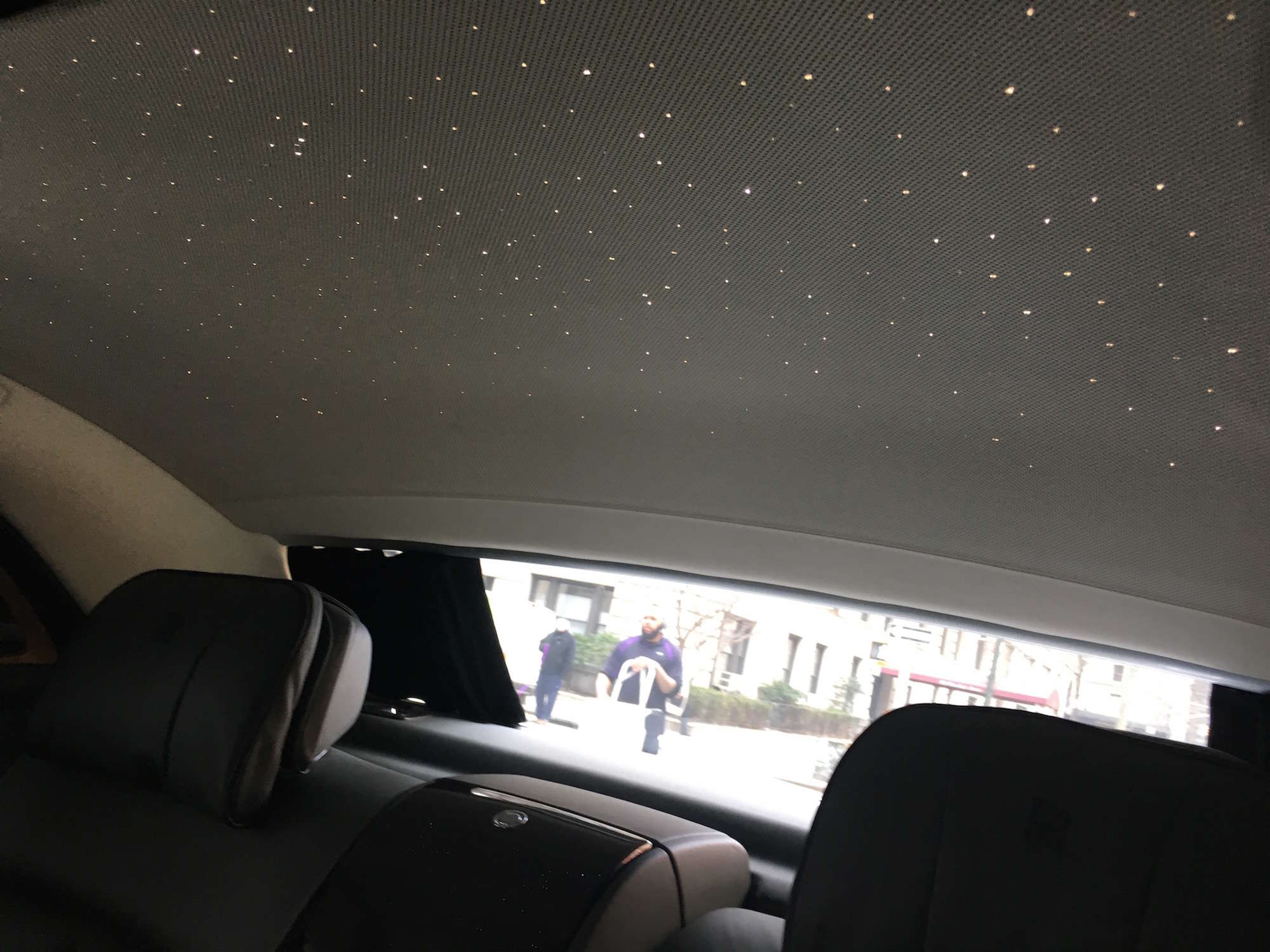 In the ceiling is RollsRoyce's custom Starlight Headliner