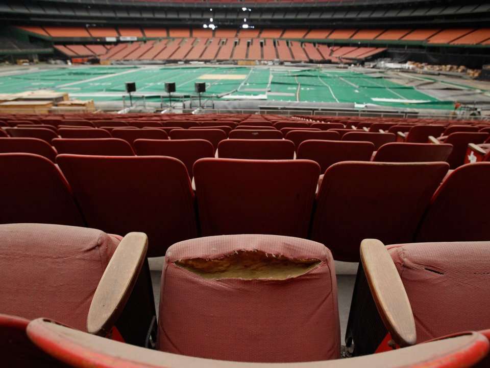 Inside the abandoned Boston Red Sox minor league stadium played in for 80  years that's now being demolished