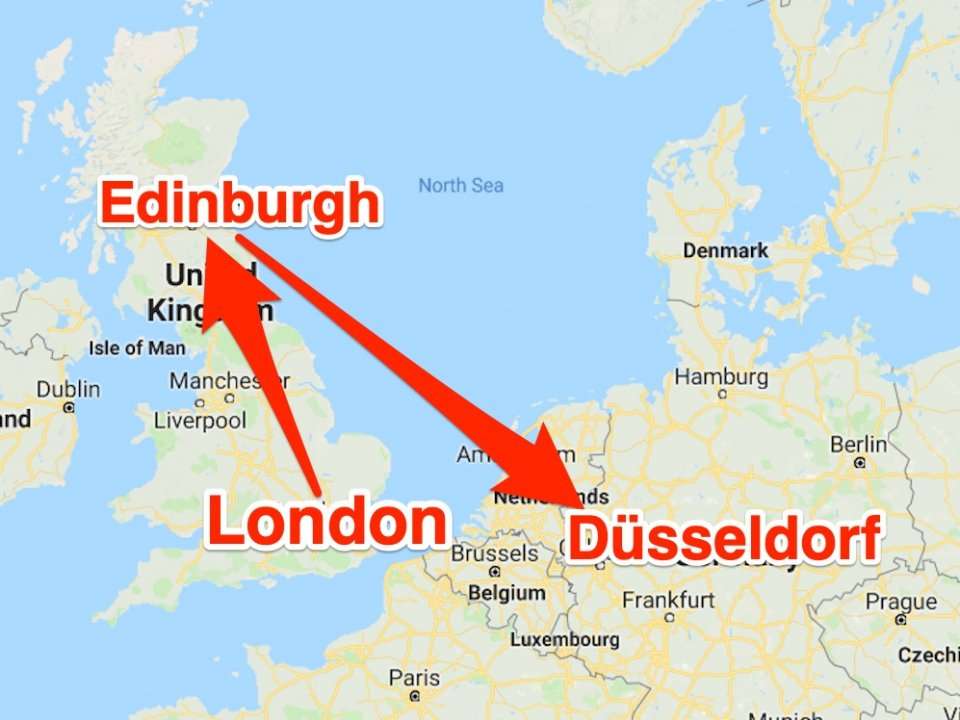 A British Airways flight from London to Germany took off in the