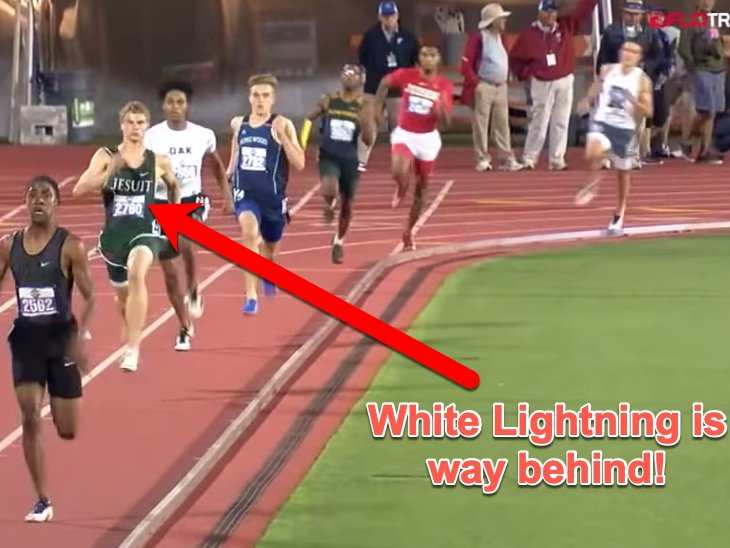 Teenager known as 'White Lightning' ran the fastest 100 meters in high