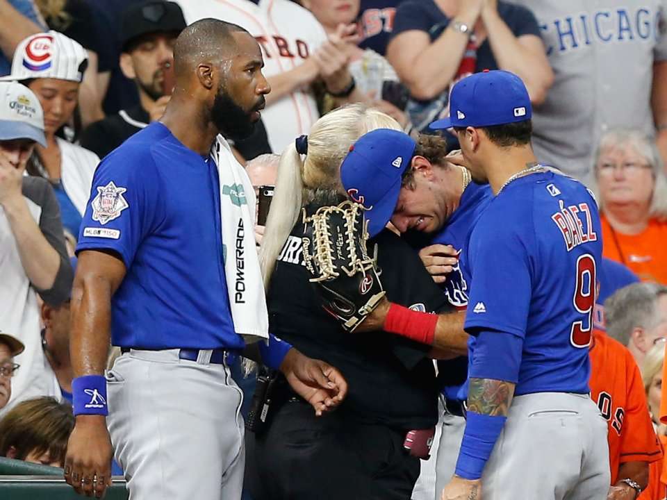 J.D. Martinez sports T-shirt of celebratory Tom Brady as he