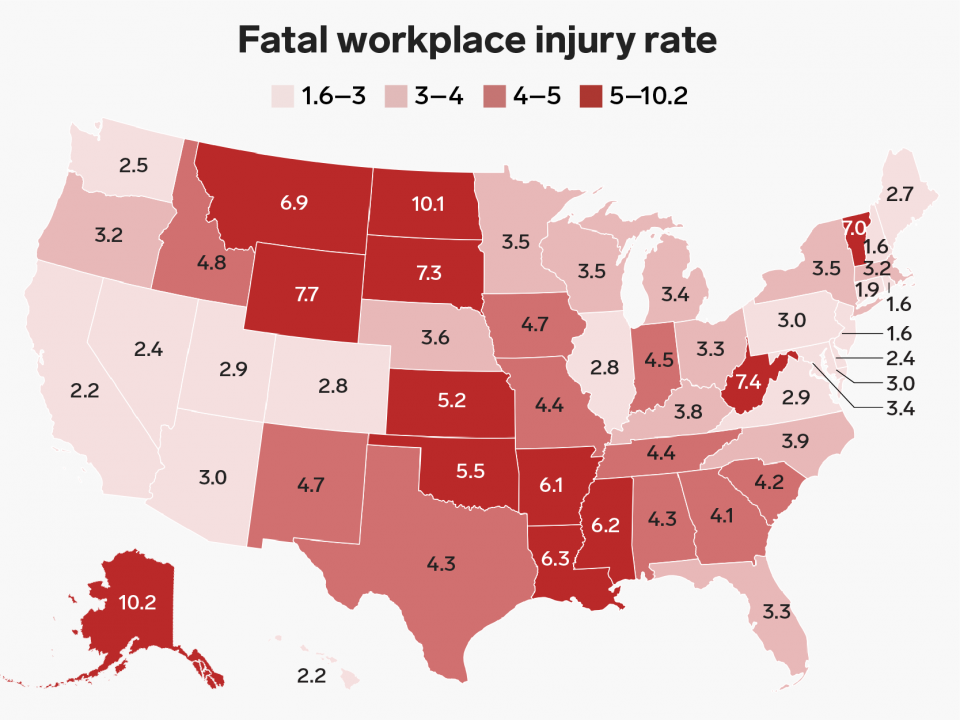 Here Are The Most And Least Dangerous States To Work From Alaska To Rhode Island Business 