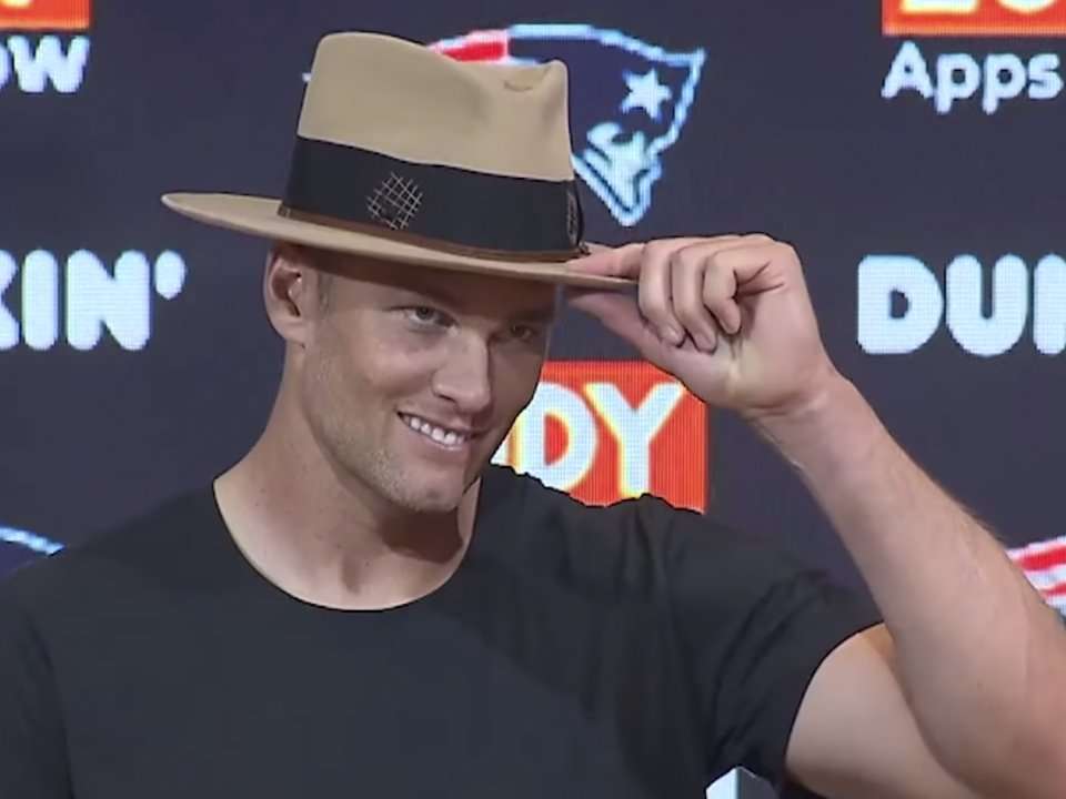 Tom Brady is getting roasted for wearing a big hat after a