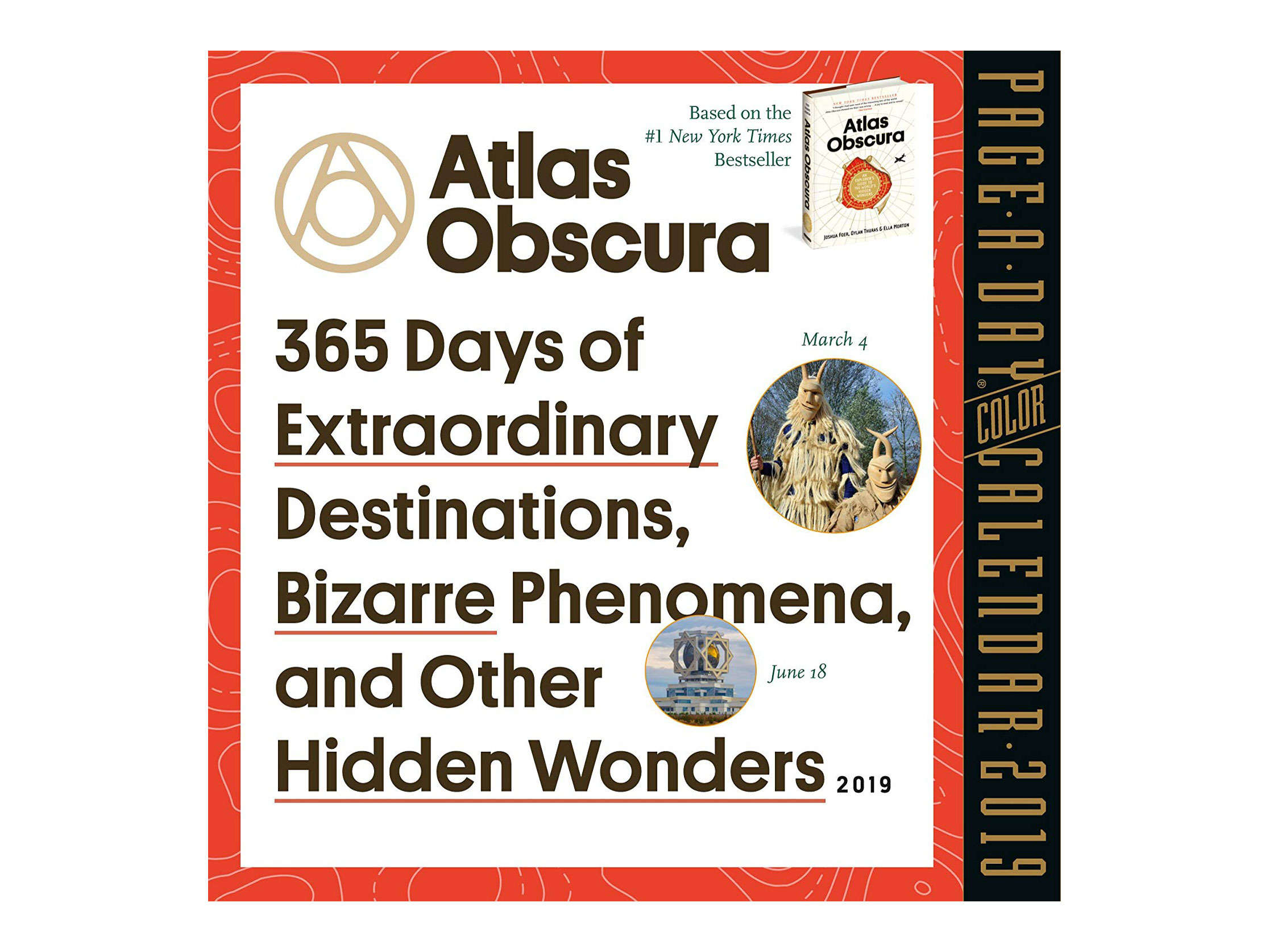 An Atlas Obscura calendar full of daily photos and tidbits about the