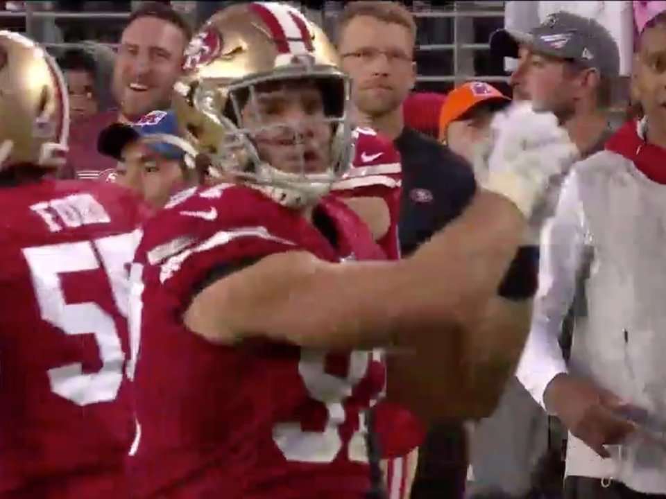 San Francisco 49ers' Nick Bosa gets revenge on Cleveland Browns' Baker  Mayfield over flag-planting incident