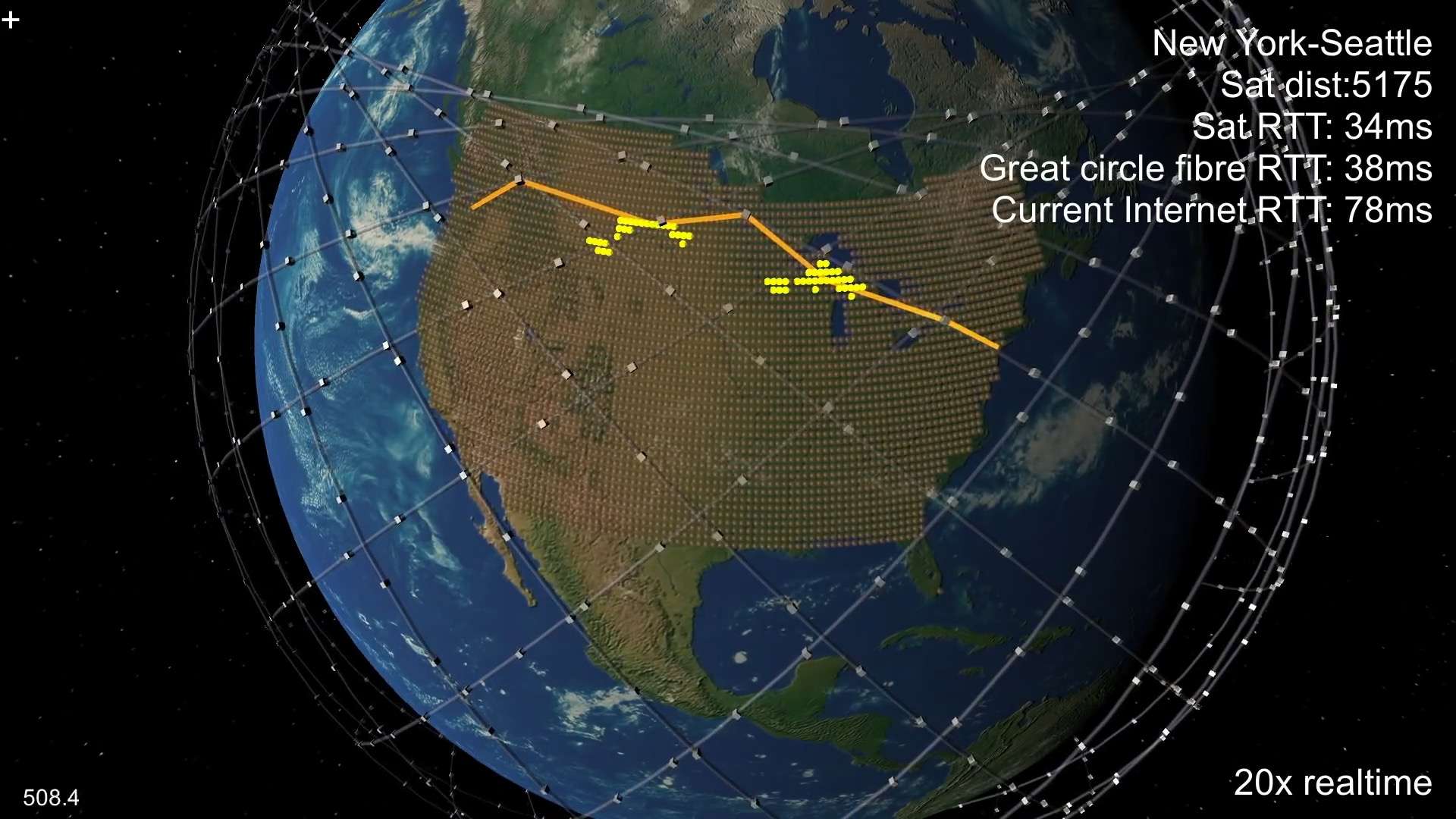 Starlink карта спутников в реальном времени