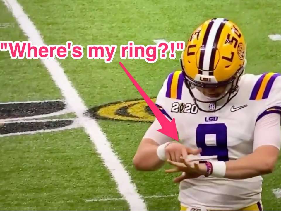 Joe Burrow Threw A Beautiful Touchdown Pass To Cement Lsus National Championship And Celebrated 