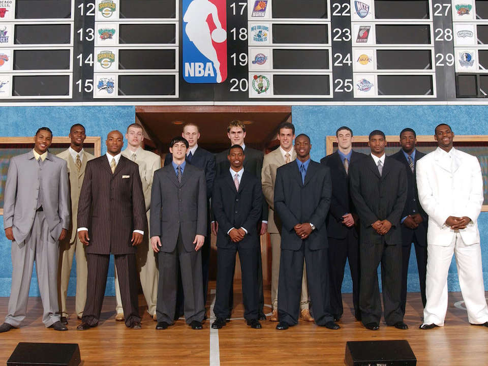 Dwyane Wade reviews the infamous suits from his legendary 2003 draft