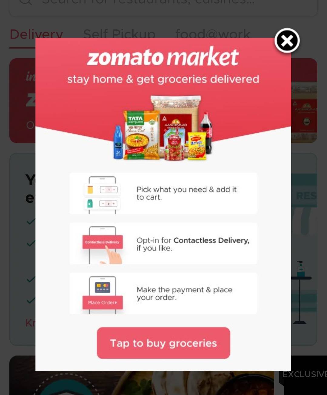 Zomato grocery store