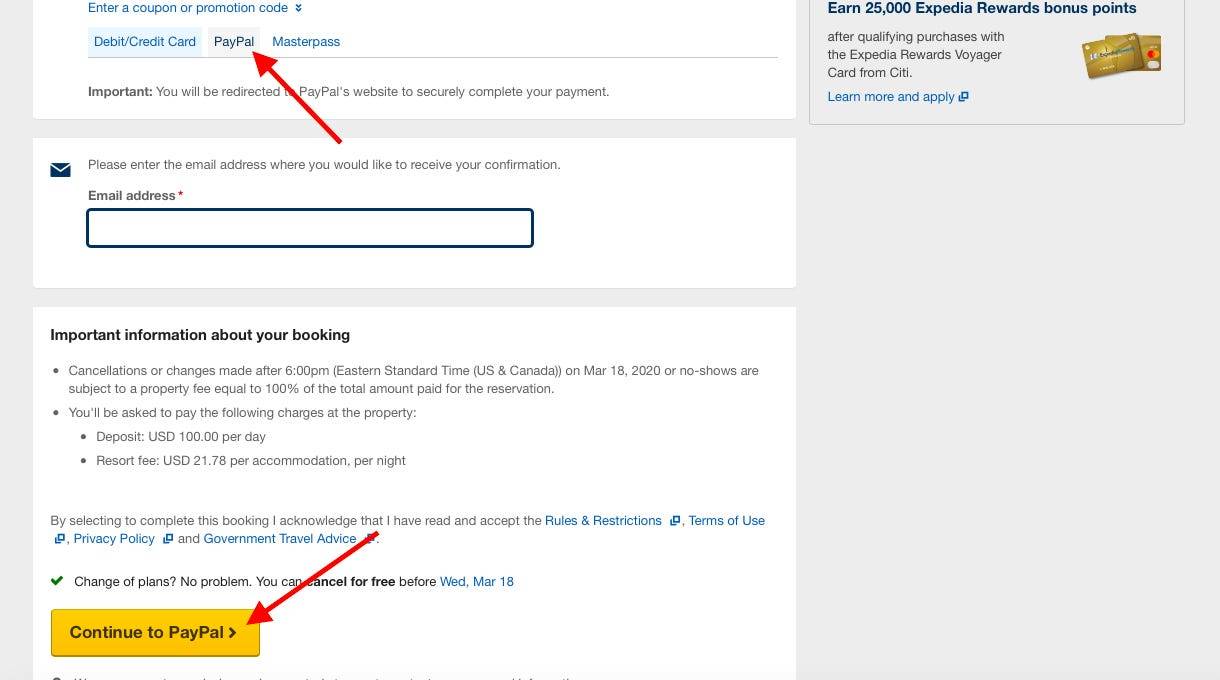 Can You Pay With Paypal On Expedia