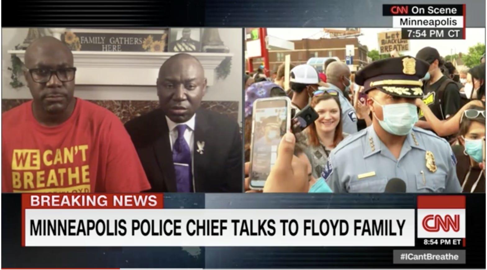 George Floyd's family asked the Minneapolis police chief on live TV