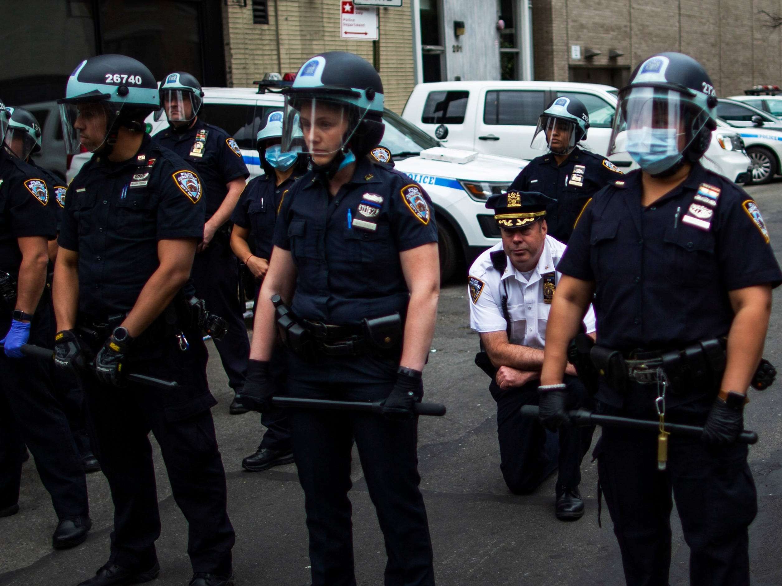 some-police-have-appeared-to-cover-their-badges-with-black-bands-at