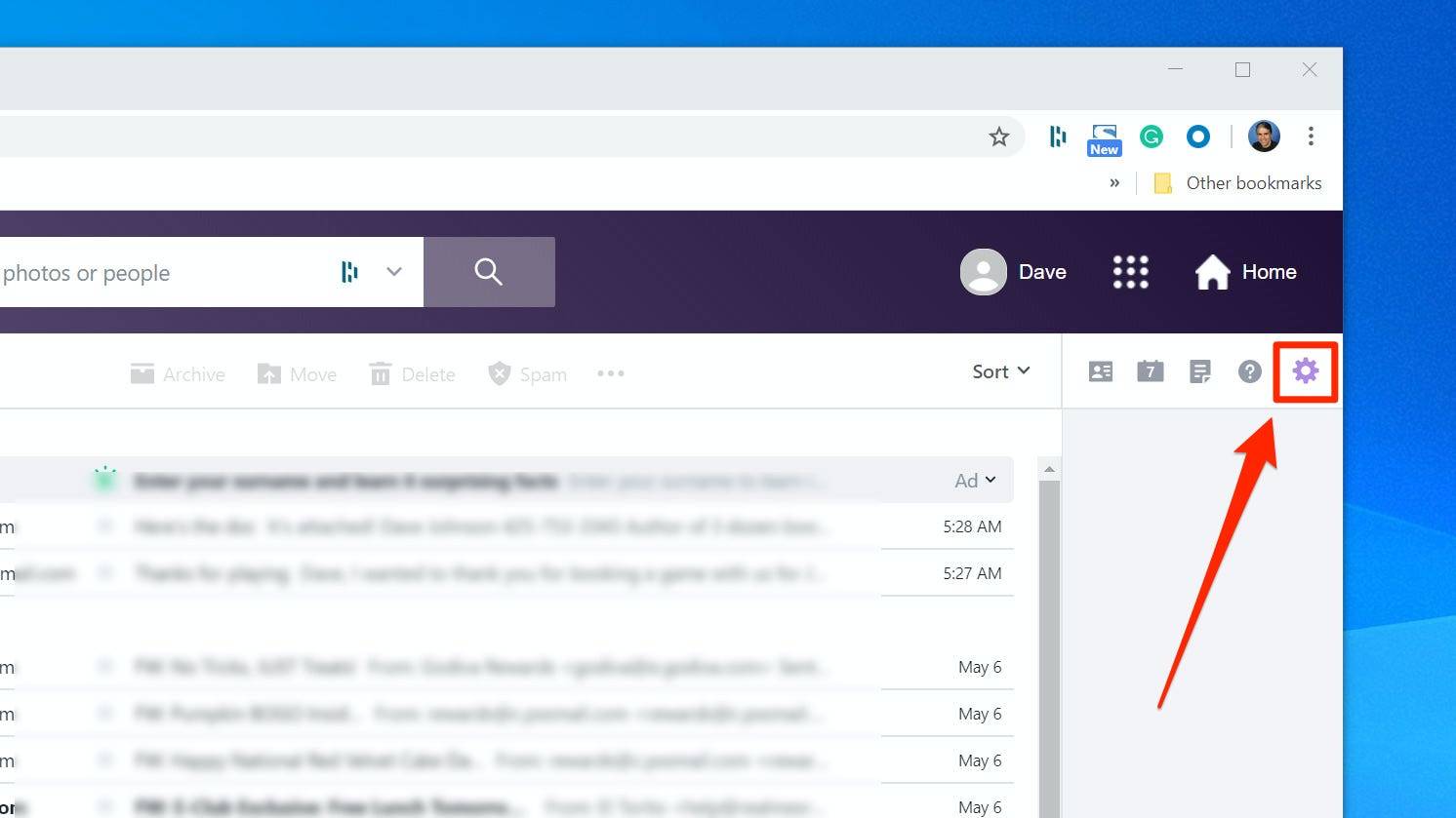 yahoo mail forward copy of email