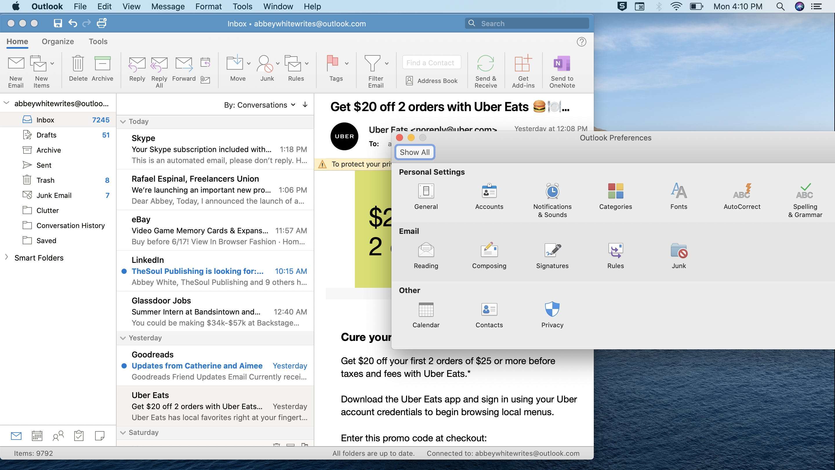 view outbox outlook mac